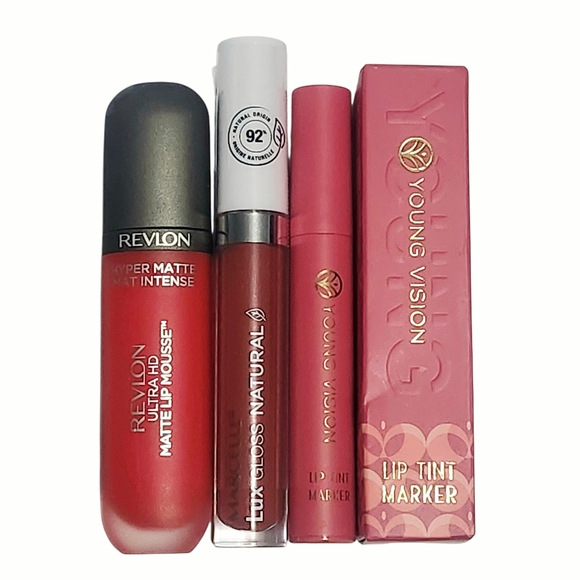 Marcelle Other - 3pc Lot Lip Tint Revlon Matte Lip Mousse Marcelle Lux Gloss Natural NEW